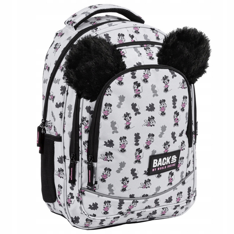 Školský batoh Minnie Mouse s úškami - retro štýl s ružovými akcentmi